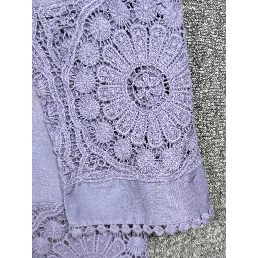 Daniel Rainn Silk Cotton Crochet Lace Boho Blouse Purple XS - Picture 4 of 10